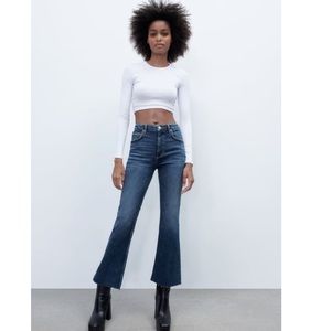 Zara Flare Cropped Jeans